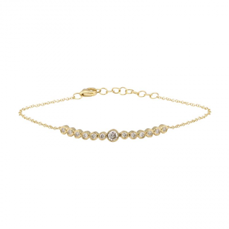Round Diamond Bezel Chain Bracelet
