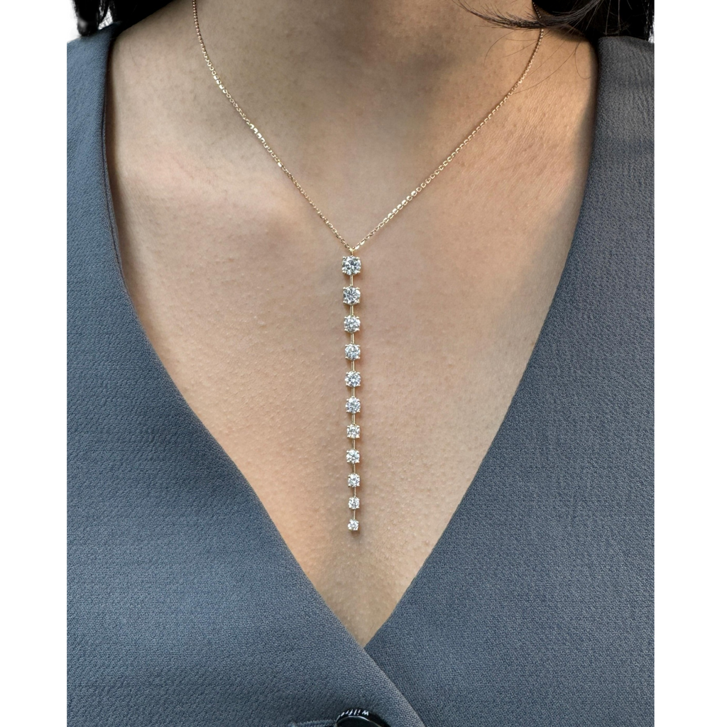 Lab-Grown Graduated Diamond Lariat Necklace