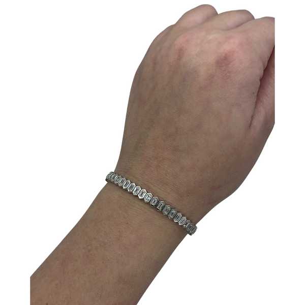 Lab-Grown Bezel Hexagon Tennis Bracelet