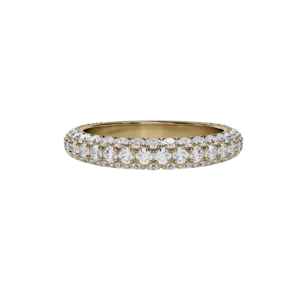3 Side French Pave Diamond Ring