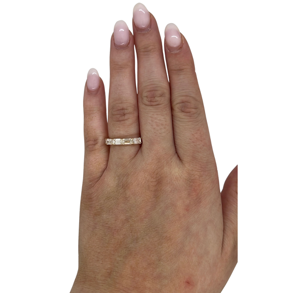 Lab-Grown E/W Emerald 5 Stone Band on hand