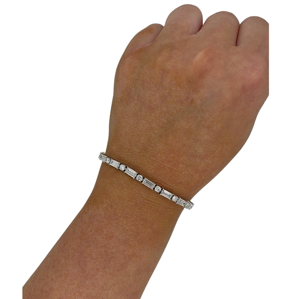 Lab-Grown Baguette & Round Tennis Bracelet