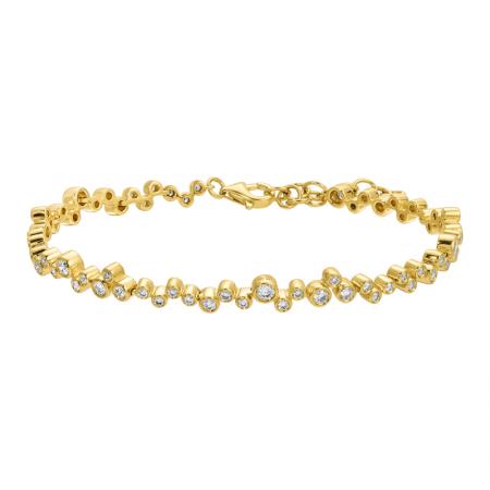 Offset Bezel Bubble Tennis Bracelet