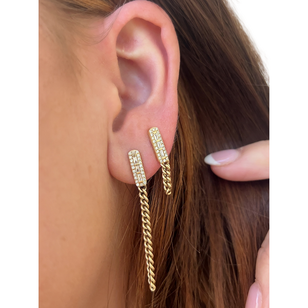 Baguette Chain Duster Earrings