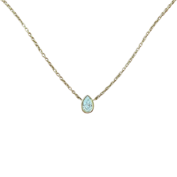 Bezel Pear Shape Necklace