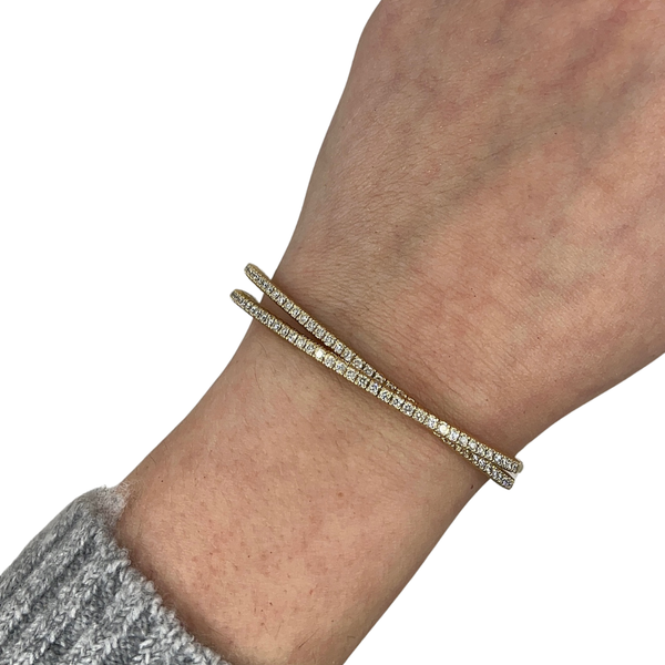 Lab-Grown Double Wrap Tennis Flexi-Bangle
