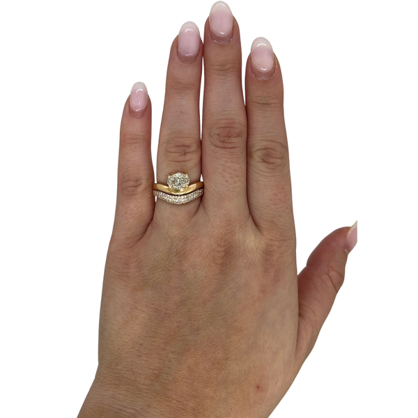 Lab-Grown Wavy Pave Oval Ring