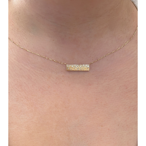 Diamond Confetti Bar Necklace