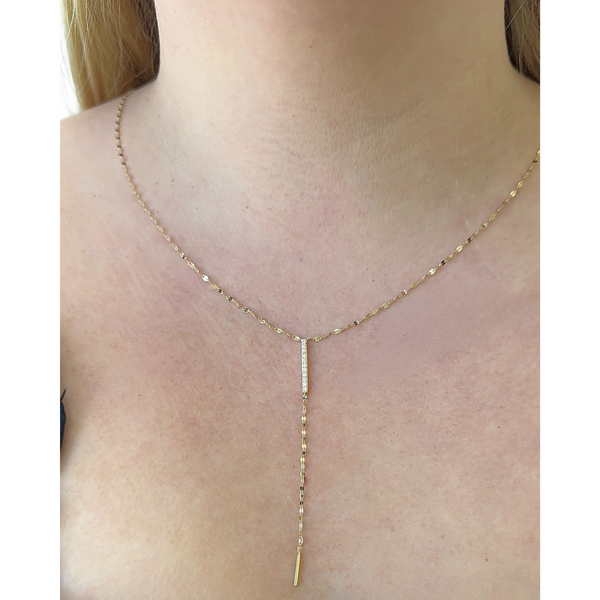 Mirror Chain Lariat Necklace