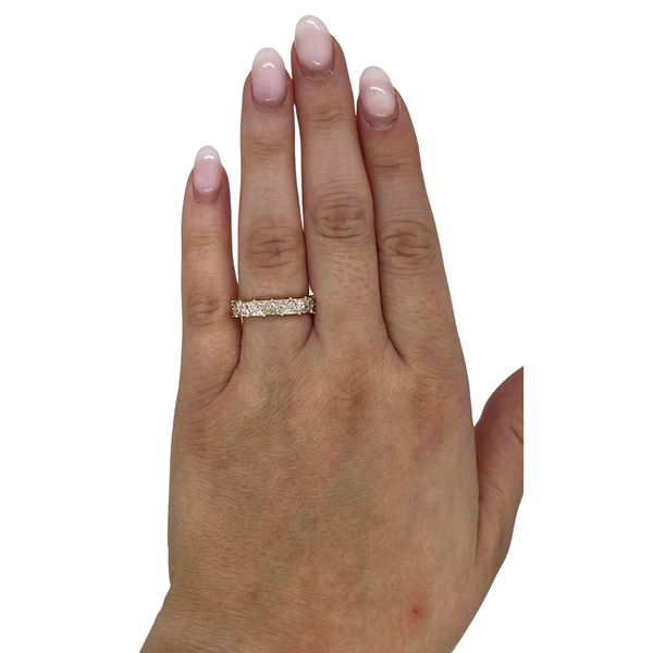 Lab-Grown Trillion-Cut Band on hand