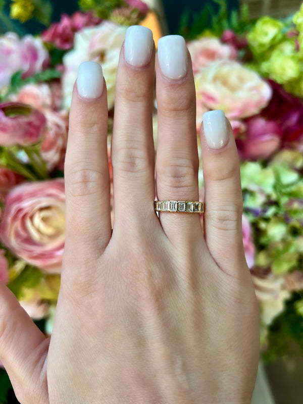 Emerald-Cut Diamond Bezel Ring