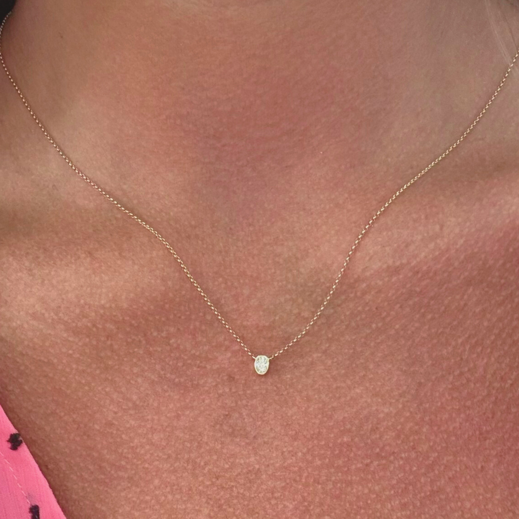 Bezel Oval Shape Necklace