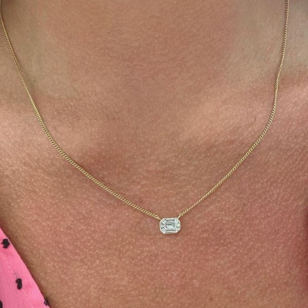 Bezel Baguette Necklace