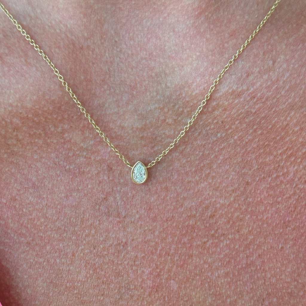 Bezel Pear Shape Necklace