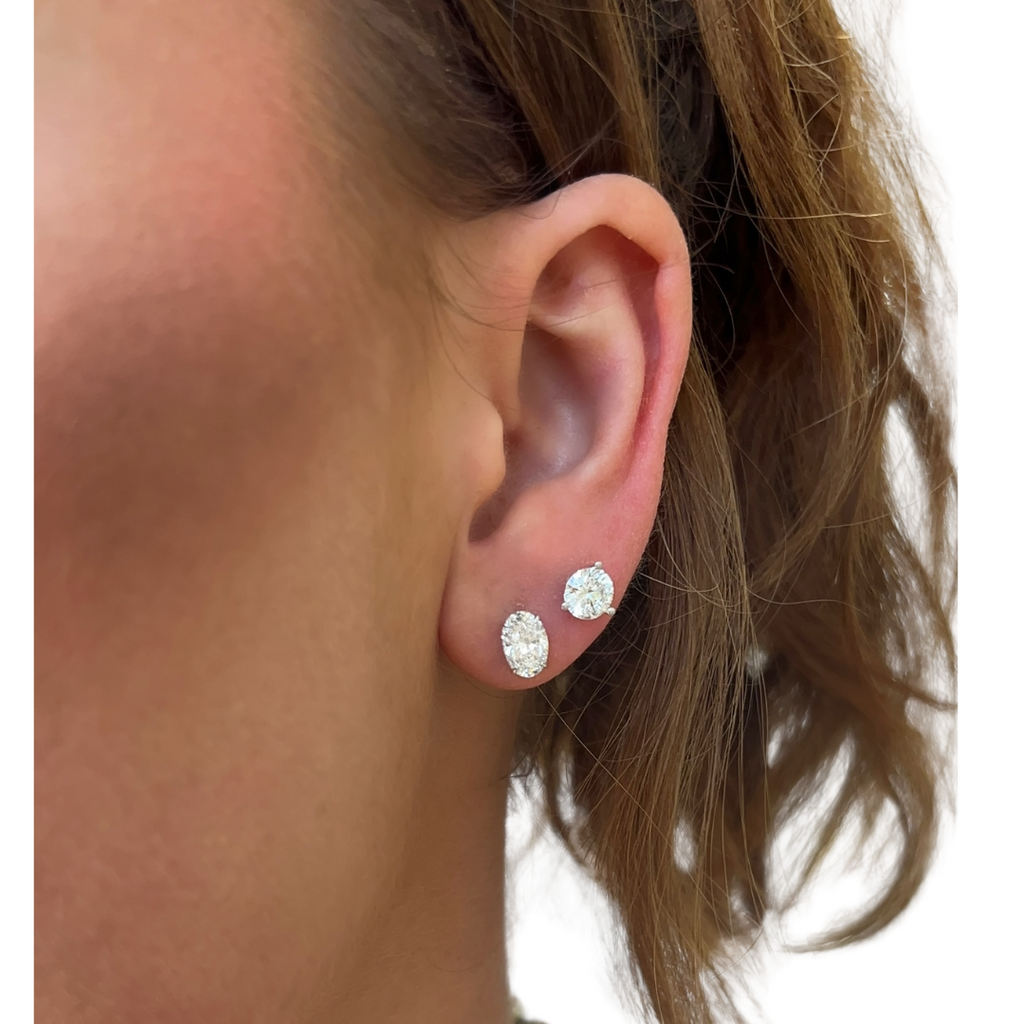 Lab-Grown Oval Shaped Diamond Studs