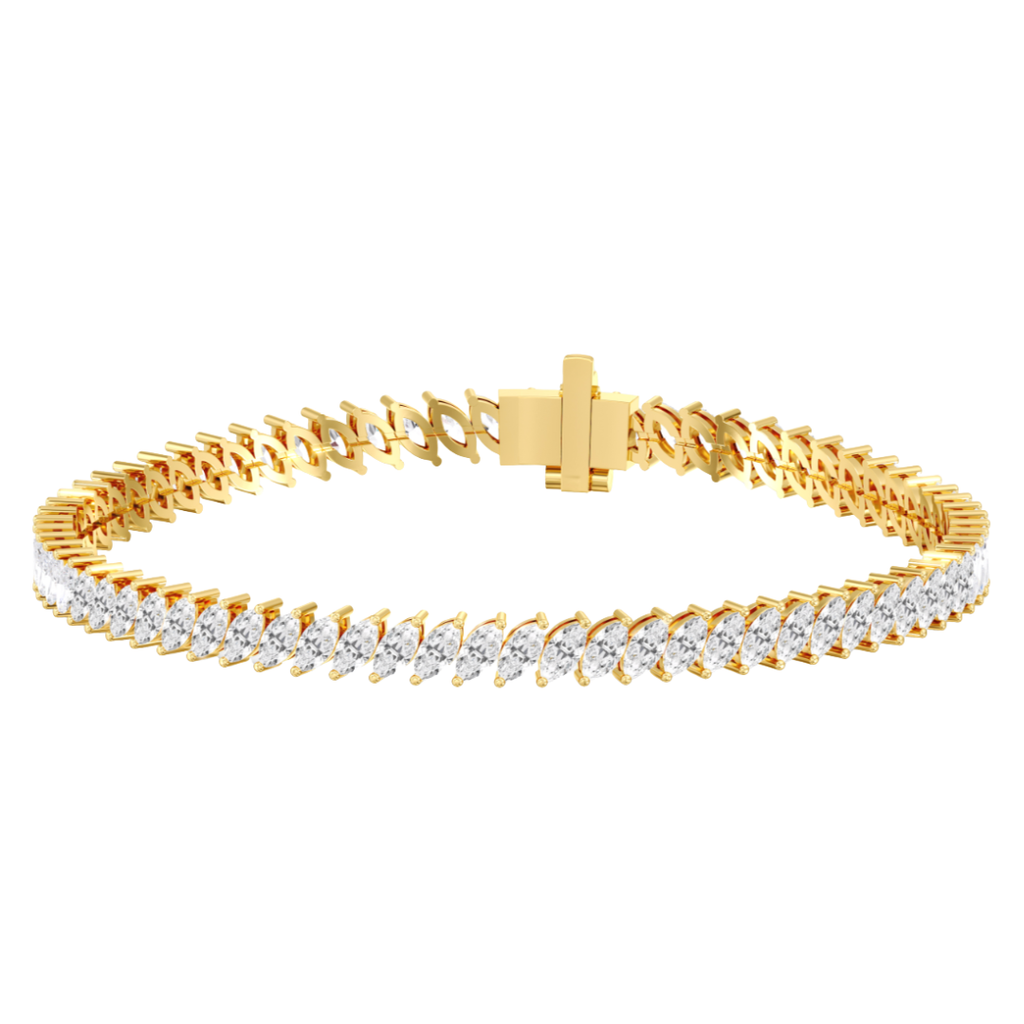 Lab-Grown Offset Marquise Tennis Bracelet