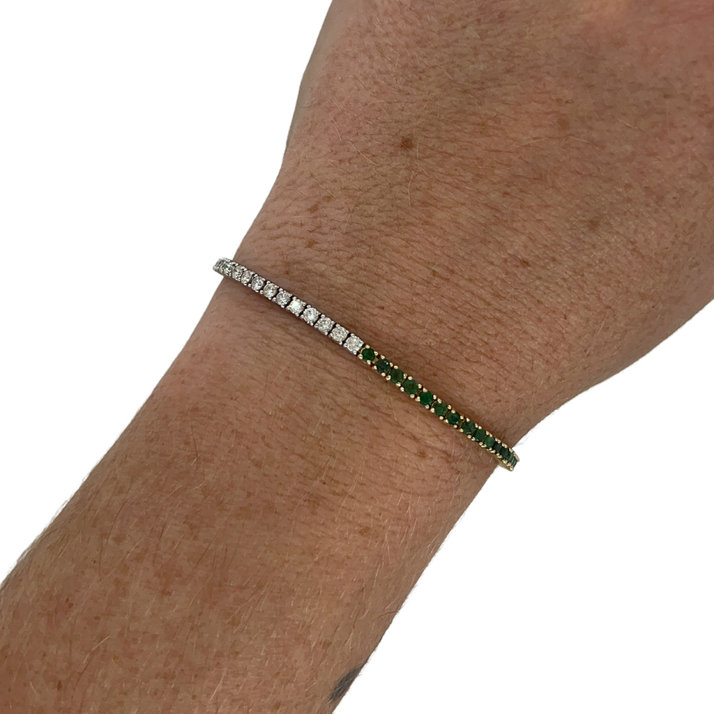 Dirty Martini Emerald & Diamond Tennis Bracelet