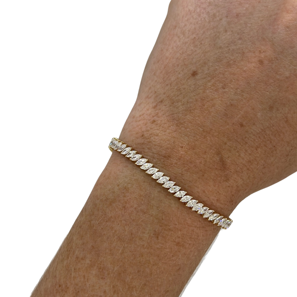 Lab-Grown Offset Marquise Tennis Bracelet