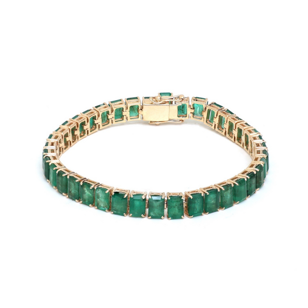 N/S Emerald Gemstone Tennis Bracelet
