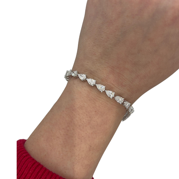 Lab-Grown Jumbo E/W Pear Tennis Bracelet