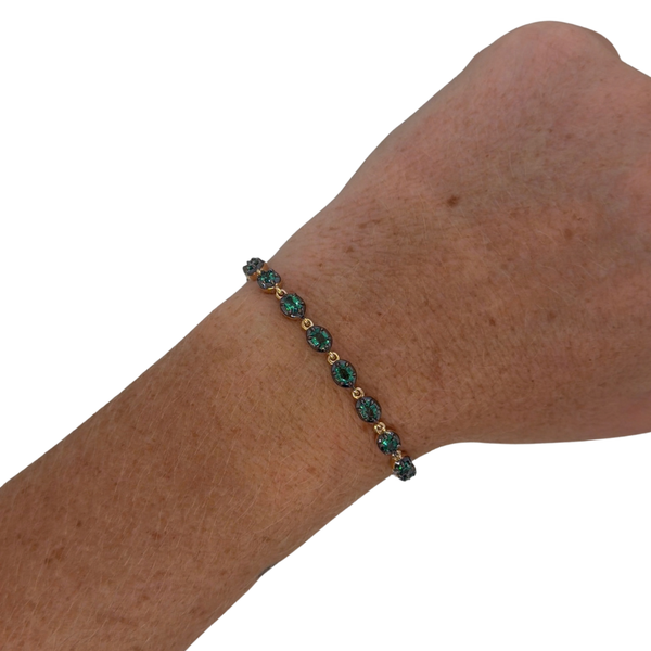 Georgian Set Black Rhodium Emerald Bracelet