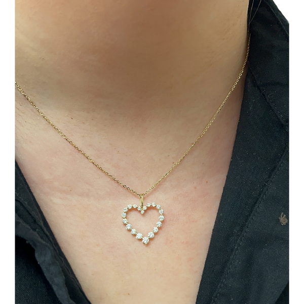 Lab-Grown Bubble Heart Pendant Necklace