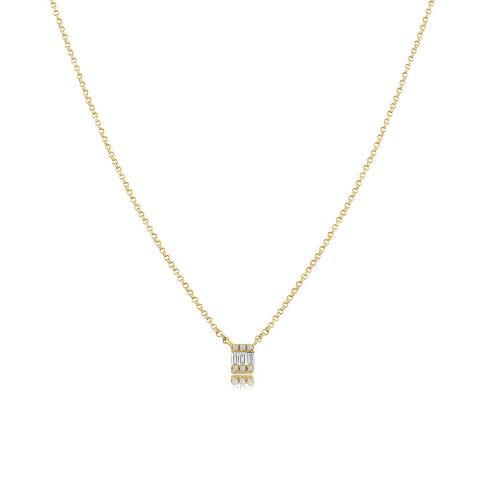 Dainty Baguette Pendant Necklace