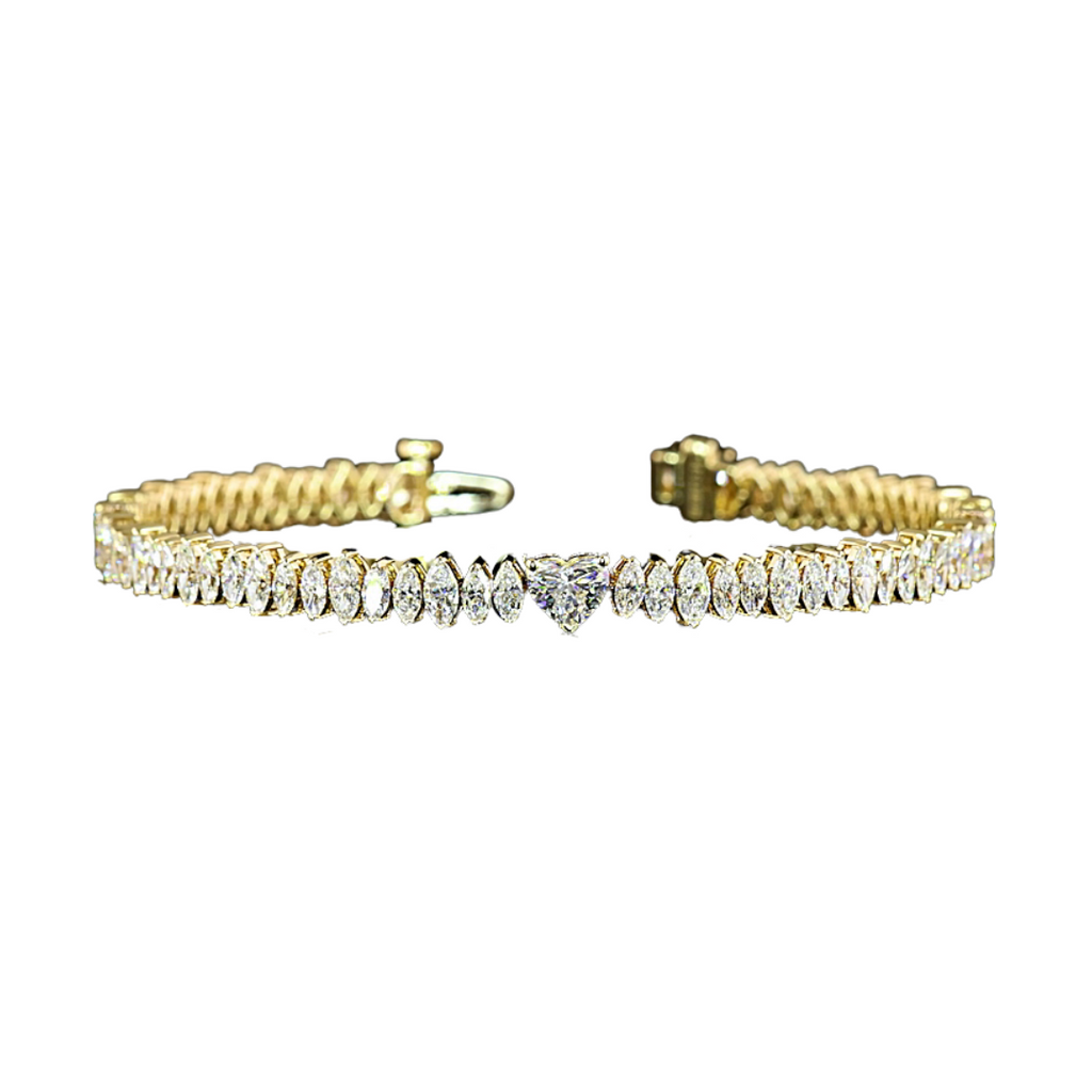 Lab-Grown Marquise & Heart Tennis Bracelet