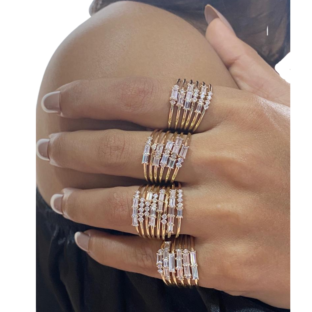 Lab-Grown Morse Code Alphabet Stackable Bands
