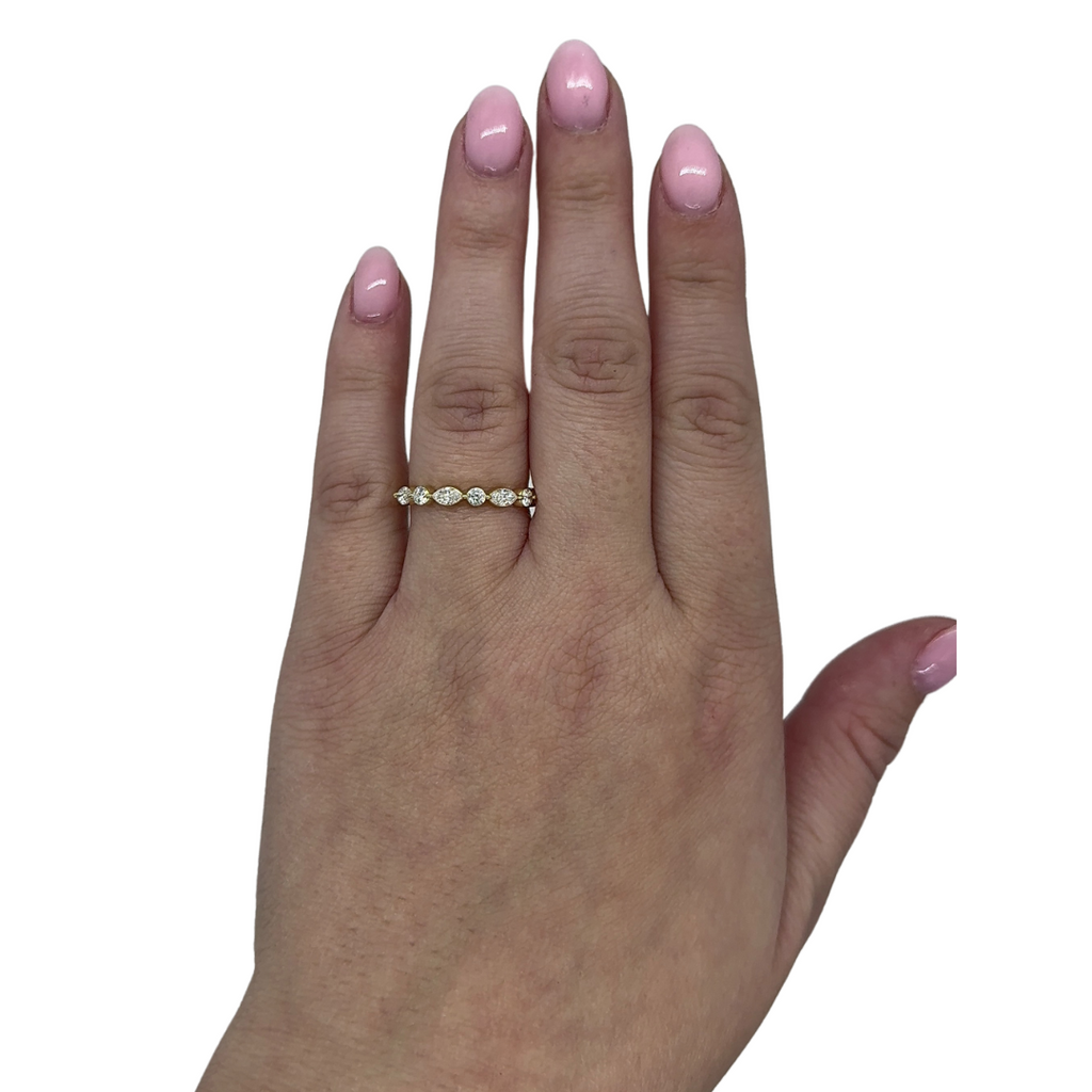 Lab Grown E/W Marquise and Round Band