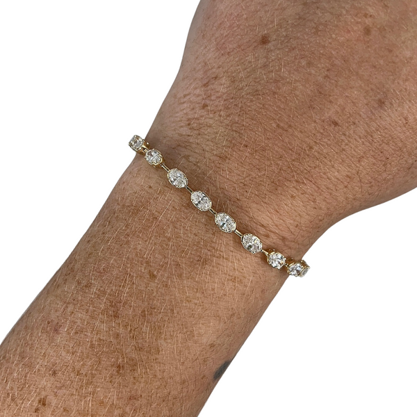Lab-Grown Negative Space Oval Tennis Bracelet