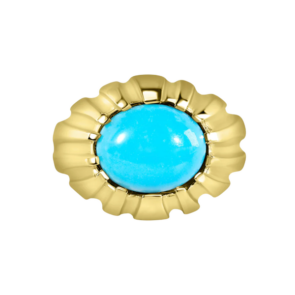 Fluted Statement Turquoise Ring