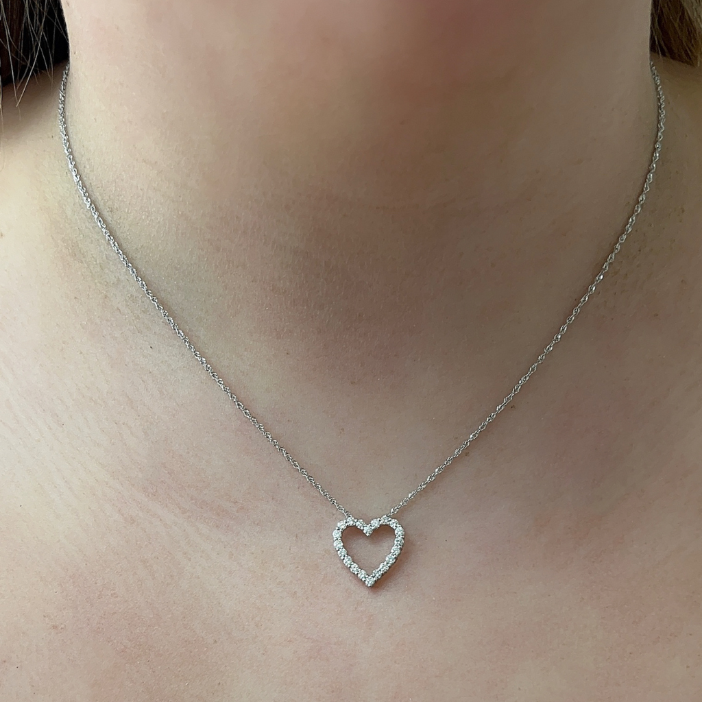 Lab-Grown Mini Heart Pendant Necklace