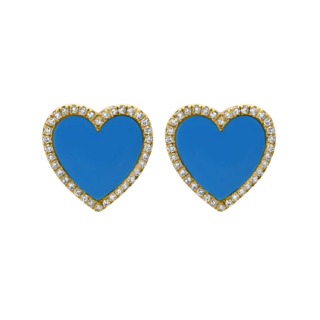 Turquoise Heart Studs