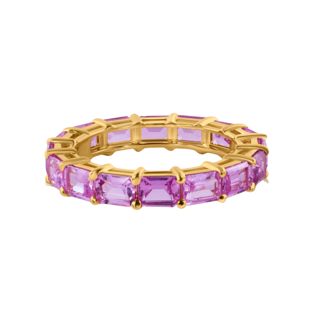 Baguette Cut Pink Sapphire Eternity Band