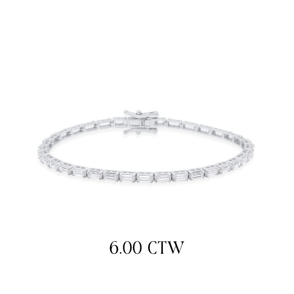 Lab-Grown E/W Emerald Cut Tennis Bracelet