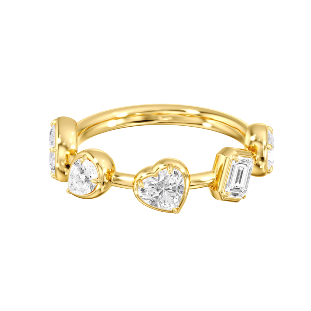 Lab-Grown Bezel Negative Space Multi-Shape Band