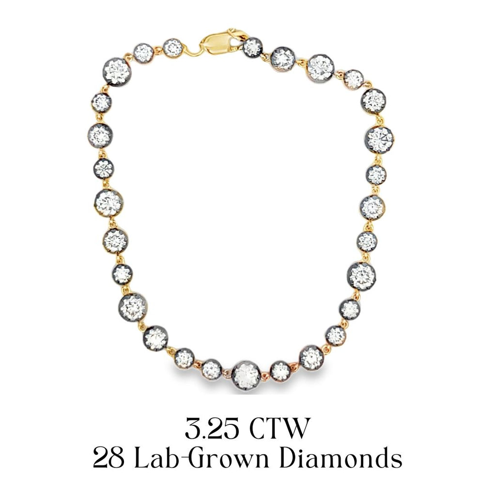 Lab-Grown Georgian Set Black Rhodium Bracelet