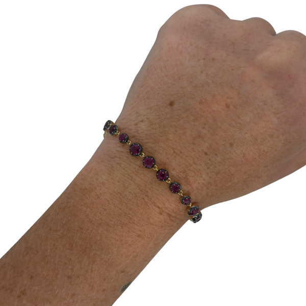 Georgian Set Black Rhodium Ruby Bracelet