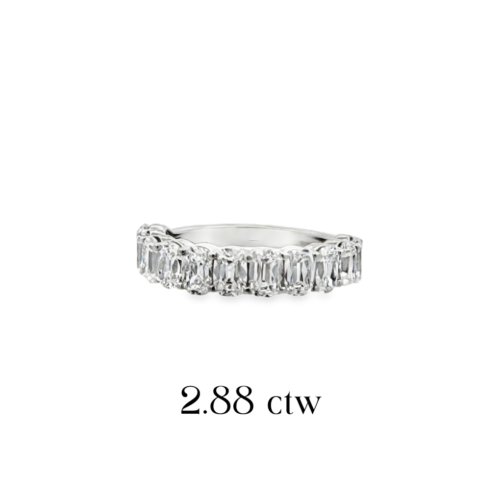 Lab-Grown 11 Stone Antique Elongated Cushion Band