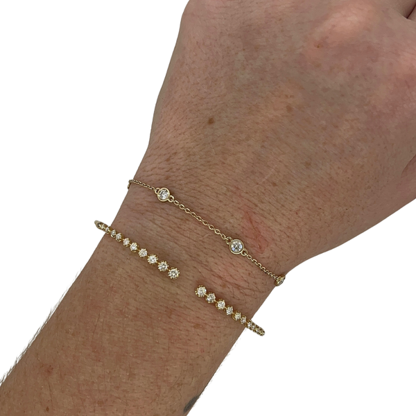 Graduated Diamond Open Cuff Flexible Bangle
