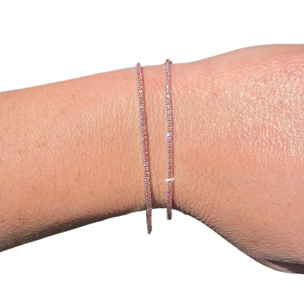 Lab-Grown Dainty Pink Diamond Tennis Bracelet