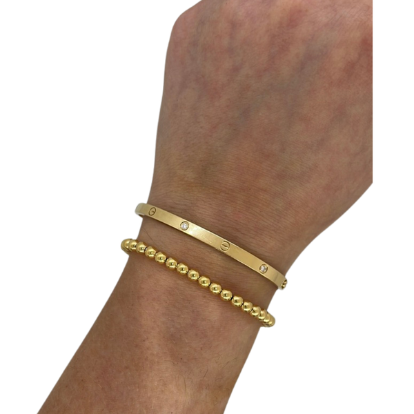 Gold Beaded Adjustable Bracelet