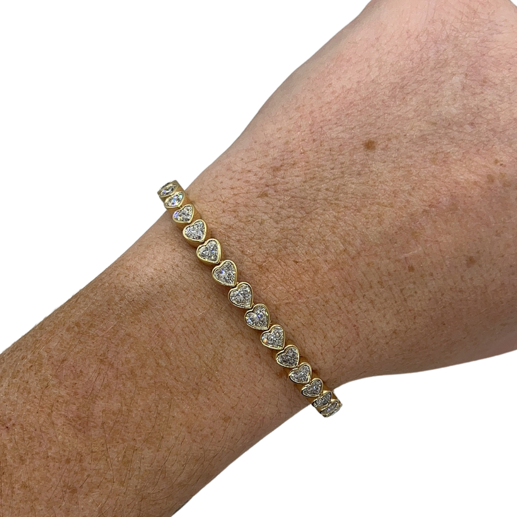 Lab-Grown Full Eternity Heart Shaped Bangle