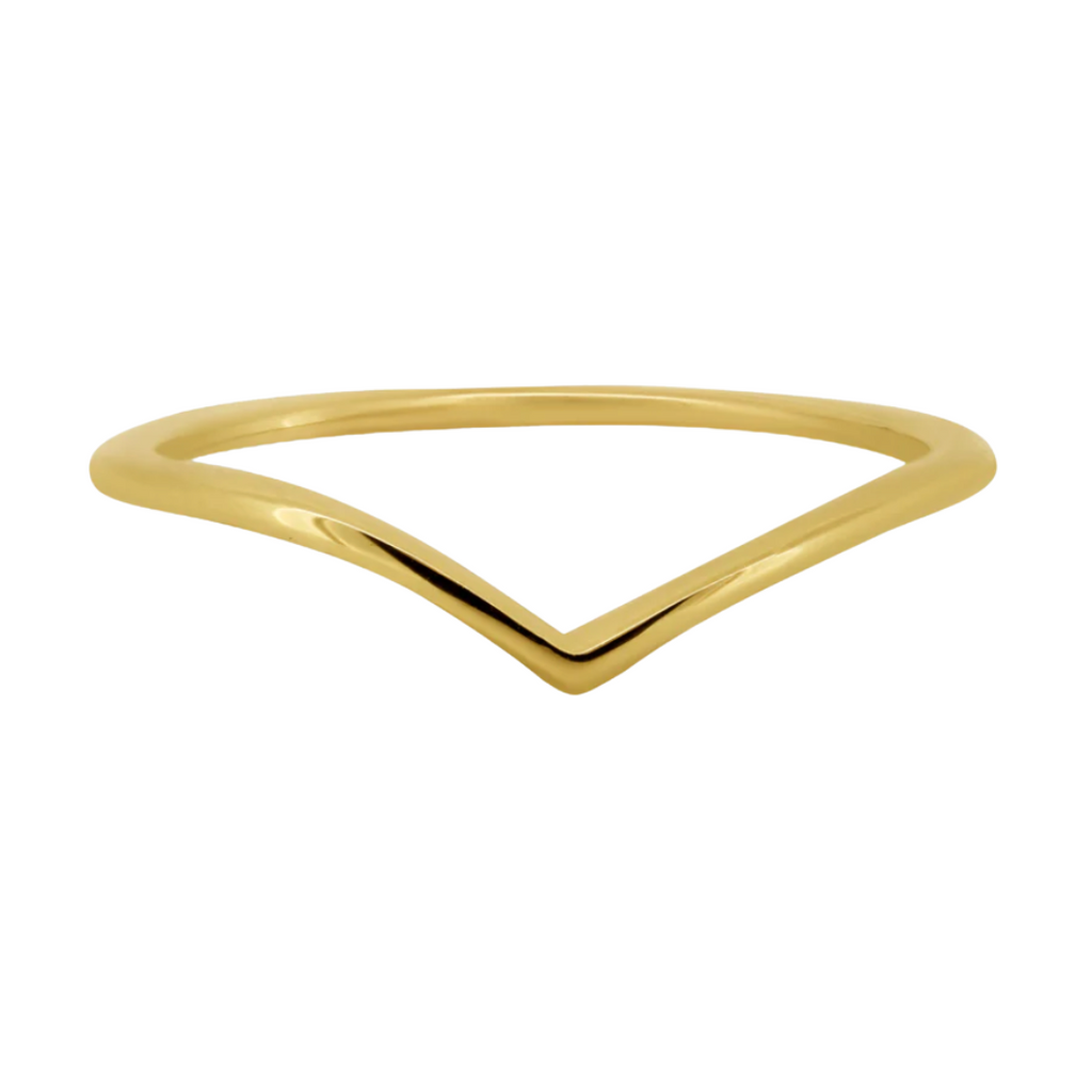 Stackable Curved Gold Band