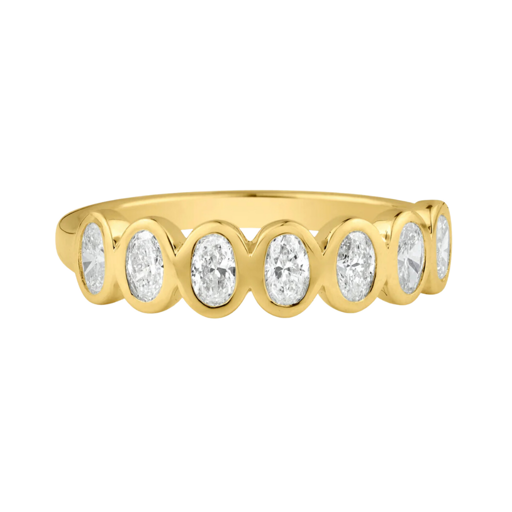 7 Stone Oval Bezel Band