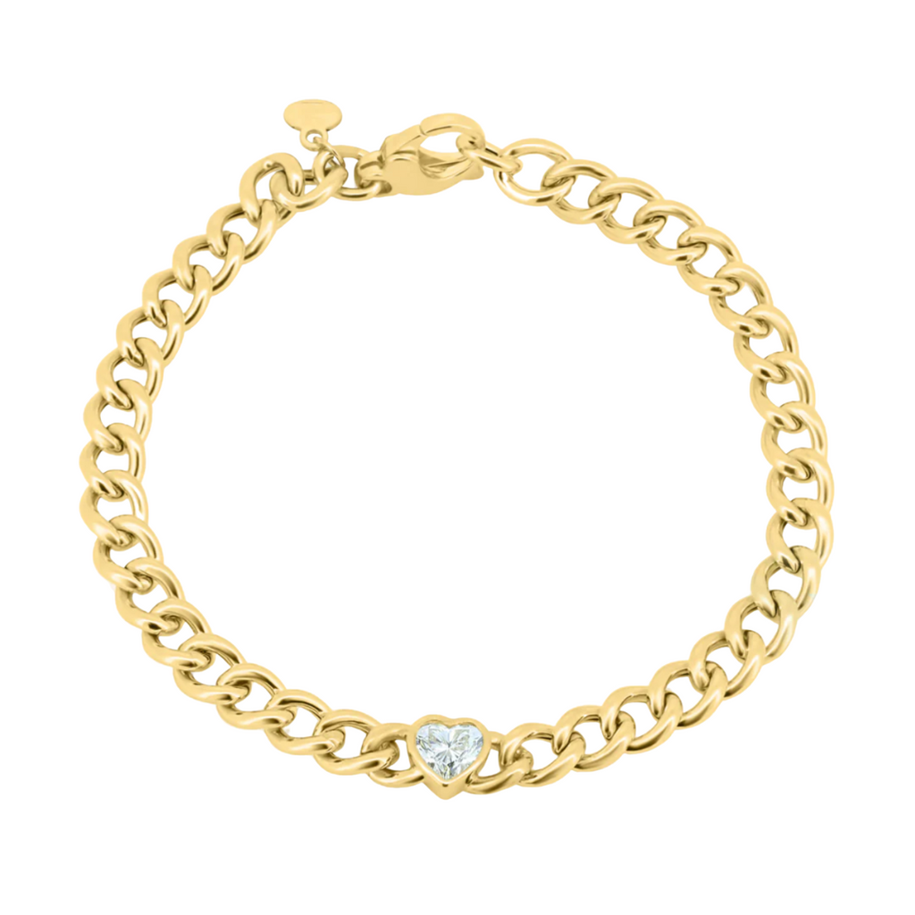 Diamond Bezel Curb Chain Bracelet