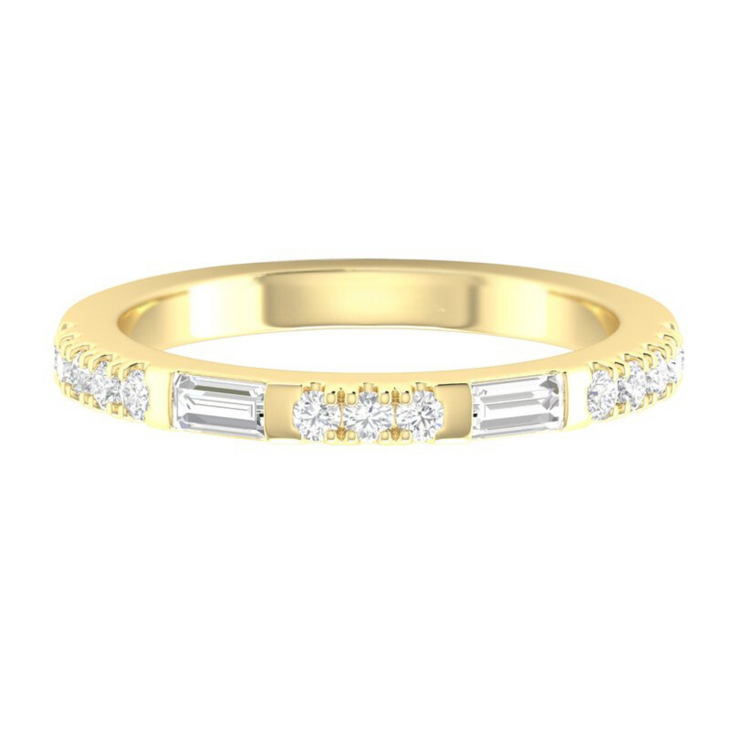 Micropave Baguette & Round Band