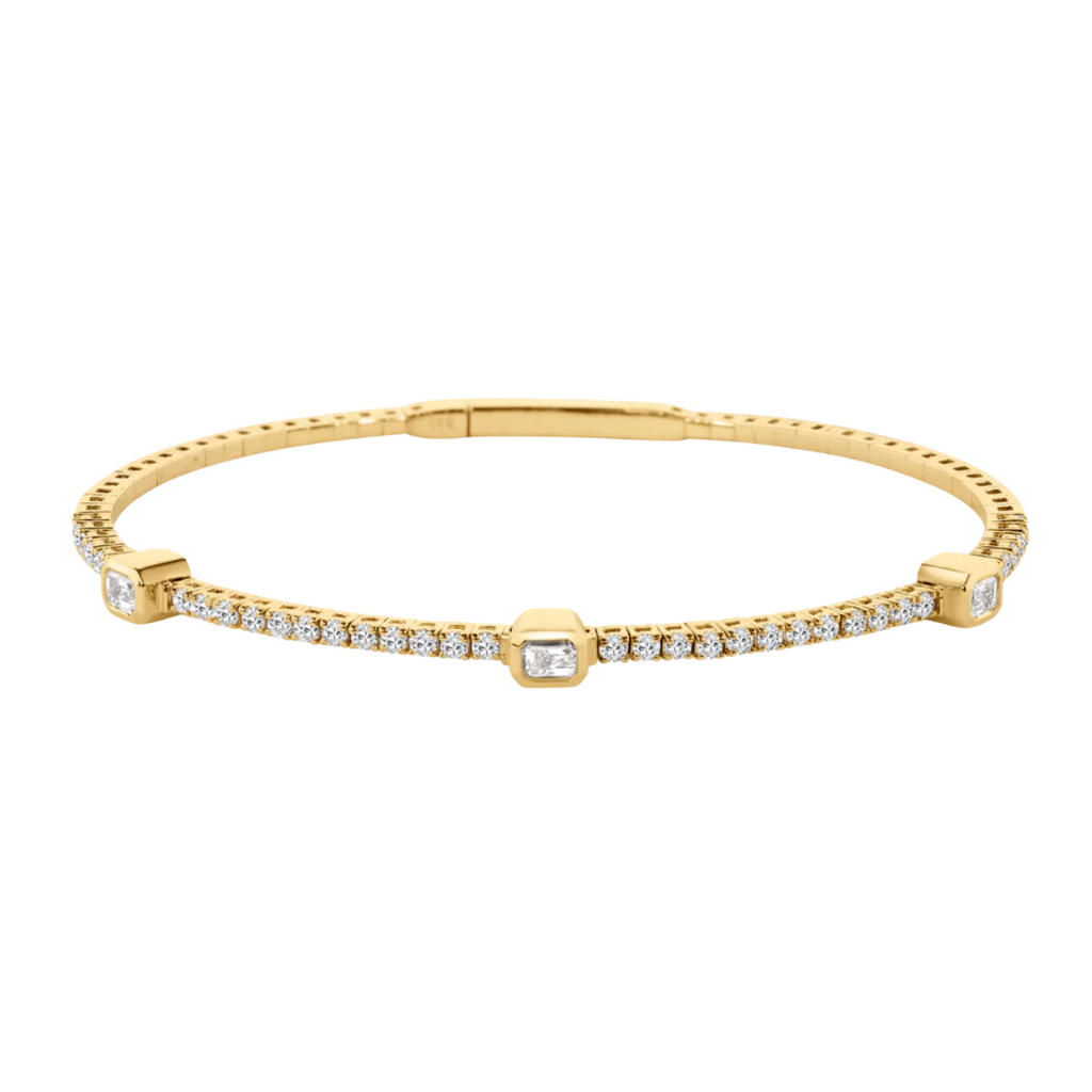 Emerald Embellished Diamond Bangle
