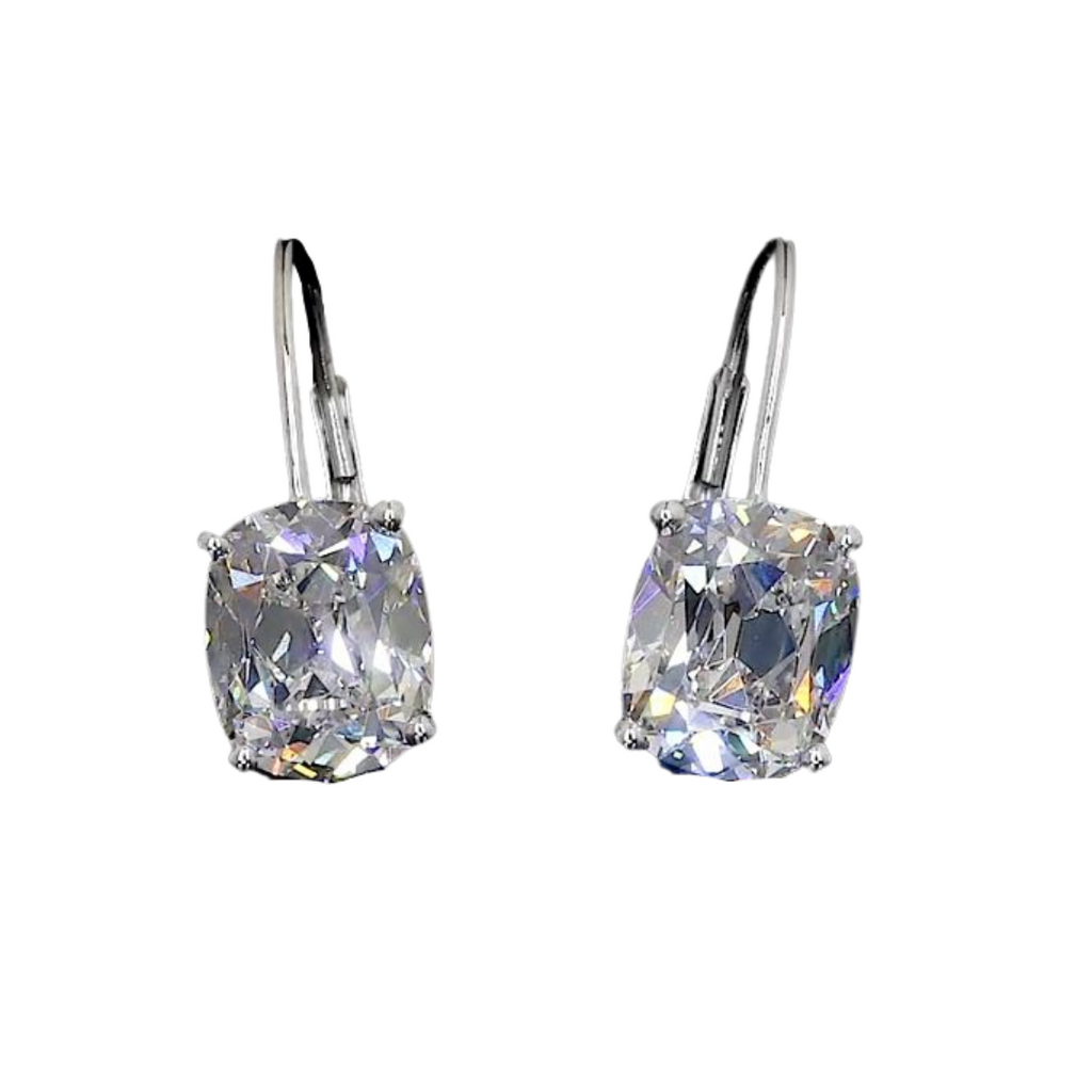 Lab-Grown Antique Cushion Dangle Earrings